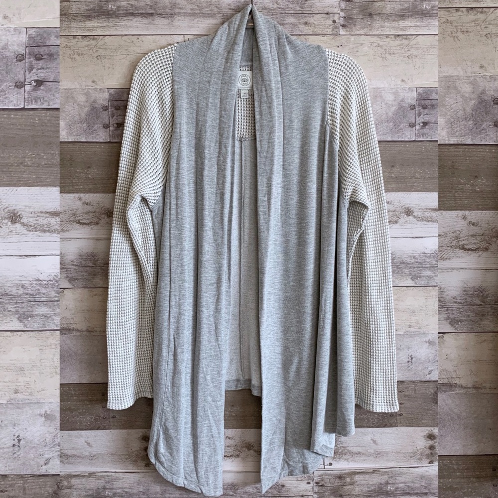 Lucky Brand Light Gray Open Front Cardigan